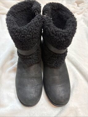 UGG Black Sherpa Cuff Suede Winter Boots